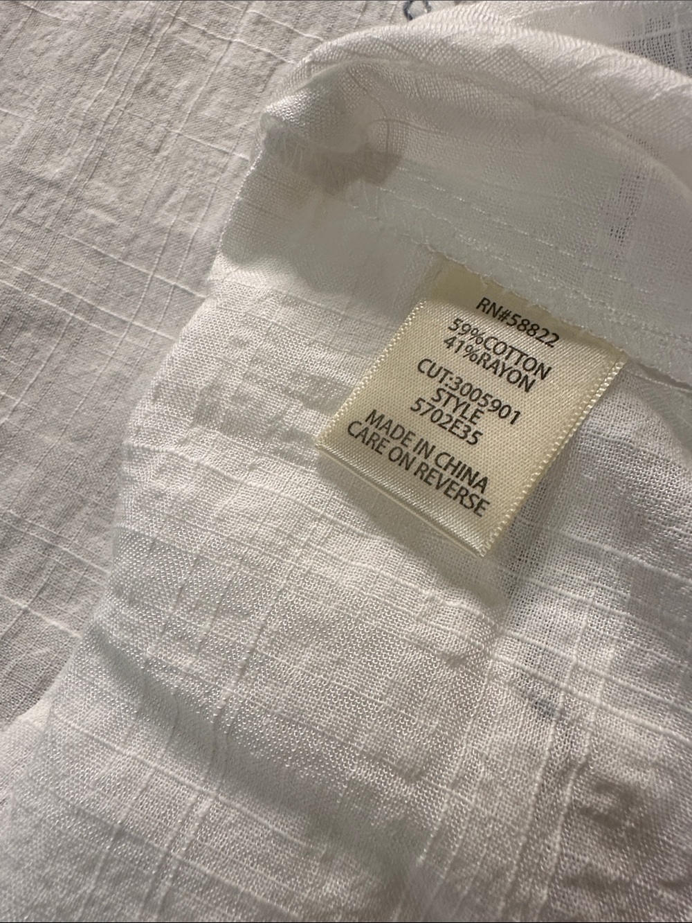 Max Studio White Tunic with Blue Floral Embroidery and Decorative Stitching NWT - Picture 9 of 11